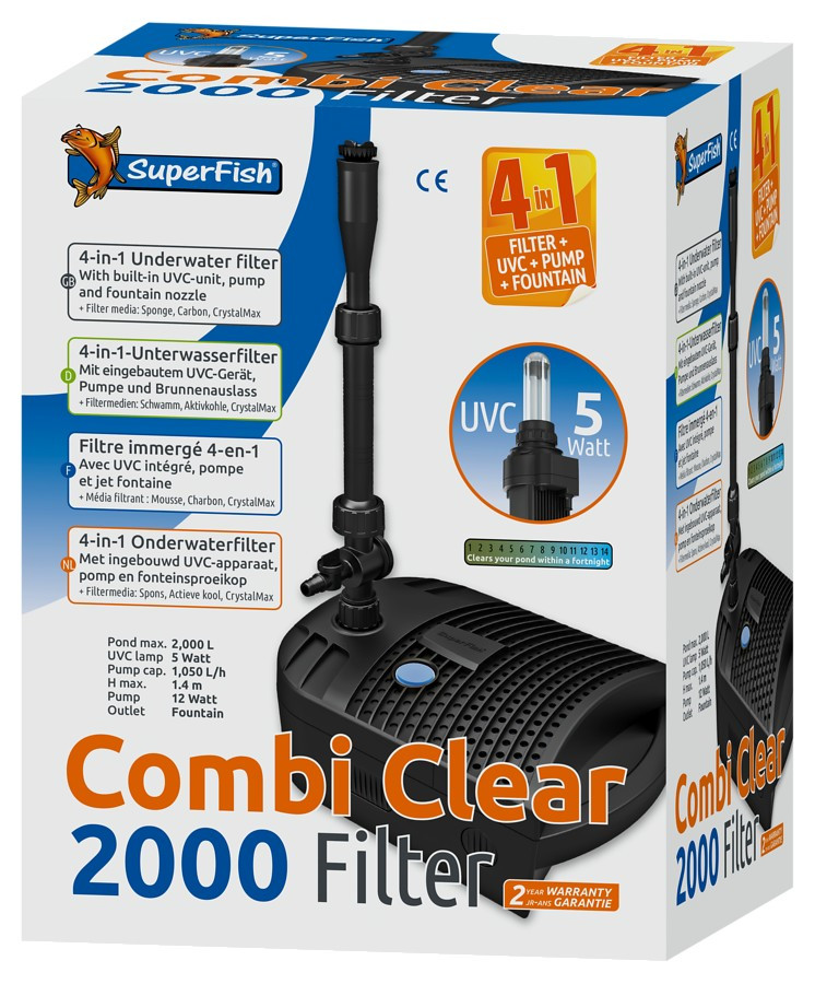 Superfish Combi Clear 2000 4-v-1 rybníkový filtr UVC